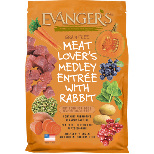 Evanger's Grain-Free Meat Lover’s Medley With Rabbit Dry Food-30 LB