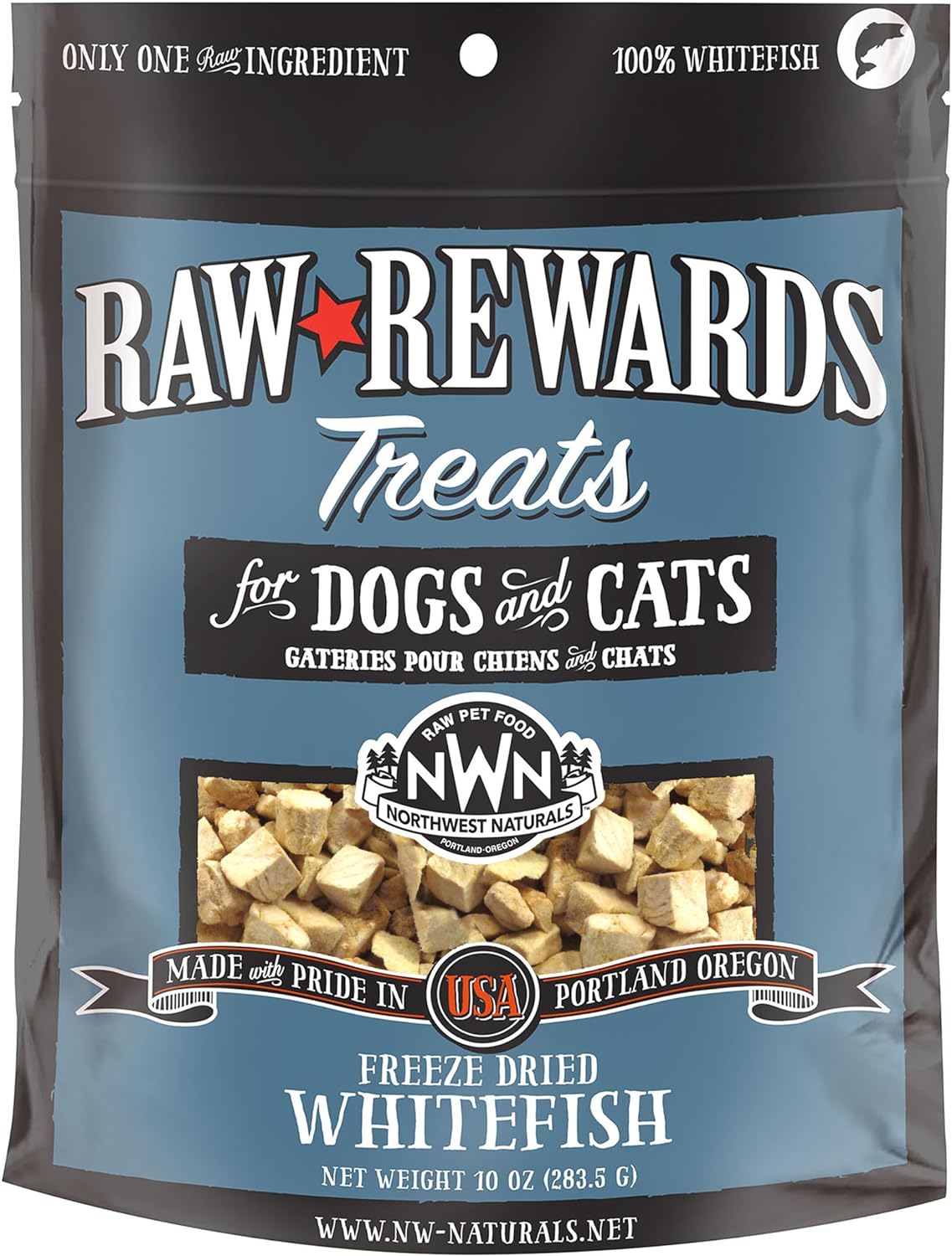 Northwest Naturals Freeze Dried Whitefish Treats for Cats & dogs 2.5 oz