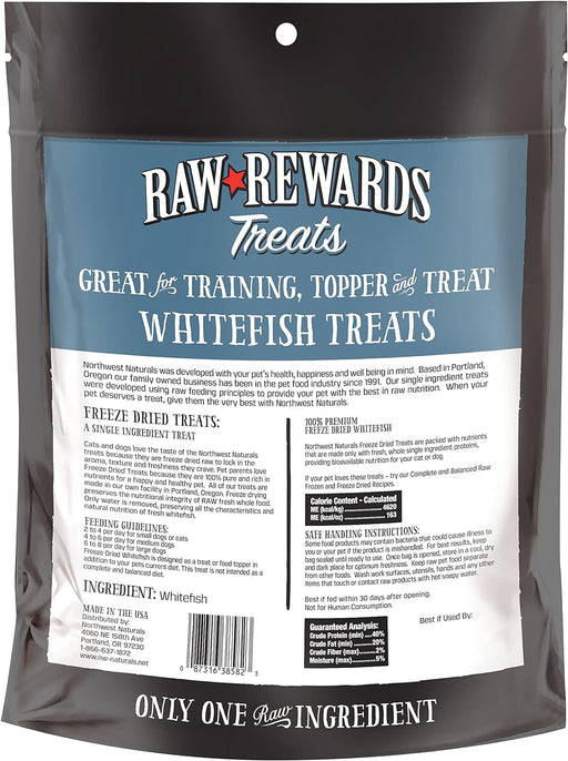 Northwest Naturals Freeze Dried Whitefish Treats for Cats & dogs 2.5 oz