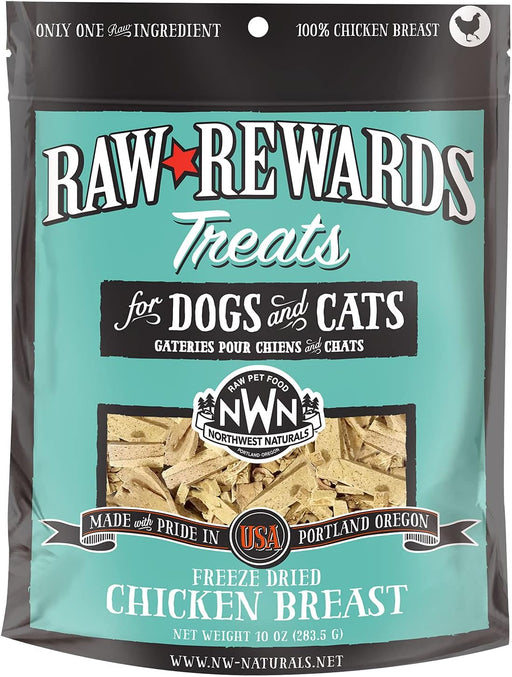 Northwest Naturals Freeze Dried Chicken Breast Treats for Cats & Dogs 10 oz