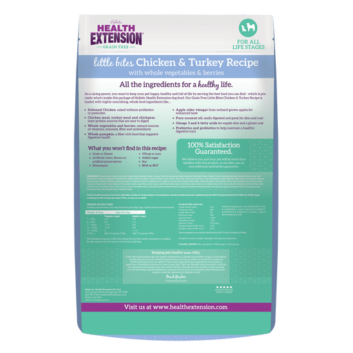 Health Extension Grain Free Chicken & Turkey Little Bites Dry Dog Food