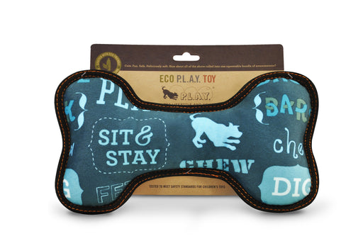 P.L.A.Y. - Eco Play Bone Dogs Life Plush Toy-Medium-Dark Blue