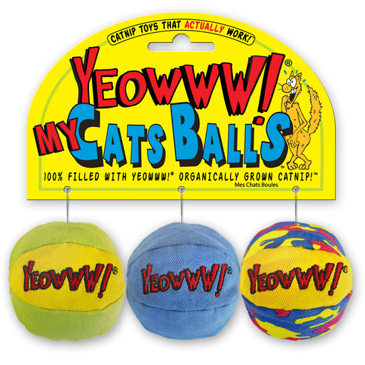 Ducky World Yeowww! My Cats Balls 3-Pack Catnip Toy