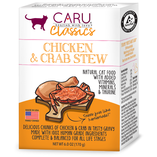 Caru Natural Chicken & Crab Stew for Cats-case of 12