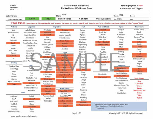 Glacier Peak Holistics Pet Wellness Life Stress Scan