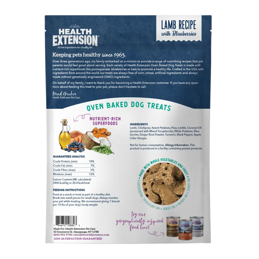 Health Extension Oven Baked Grain Free Lamb w/Blueberries Dog Treats