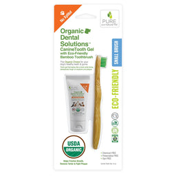 Organic Dental Solutions® CanineTooth Gel with Eco-Friendly Bamboo Toothbrush - SMALL