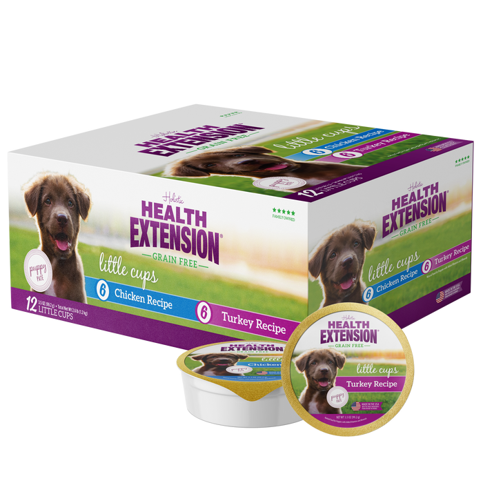 Health Extension Little Cups Turkey & Chicken Puppy Can Variety Pack (12 pk)