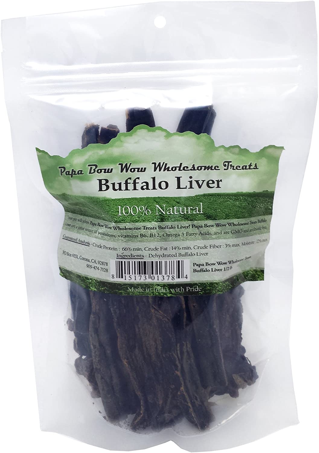 Papa Bow Wow Buffalo Liver Treats - 0.5 lb