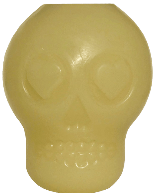 Sodapup MKB Glow in the Dark Sugar Skull Chew Toy & Treat Dispenser-Medium