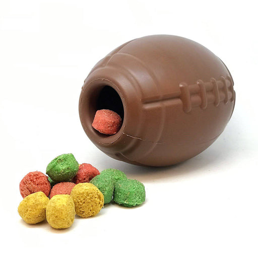 Sodapup MKB Football Durable Rubber Chew Toy and Treat Dispenser-Large-Brown