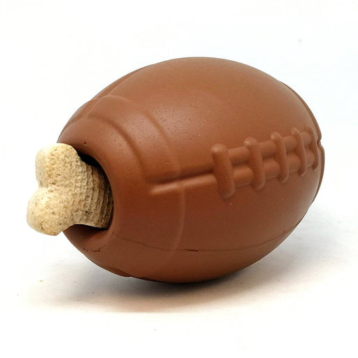 Sodapup MKB Football Durable Rubber Chew Toy and Treat Dispenser-Large-Brown