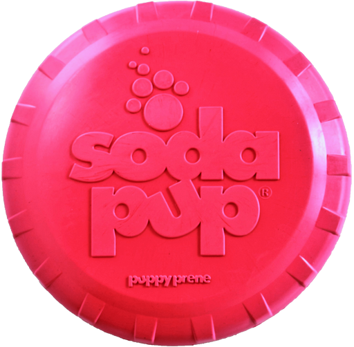 Sodapup Puppy Bottle Top Flyer Durable Rubber Retrieving Frisbee-Small-Pink